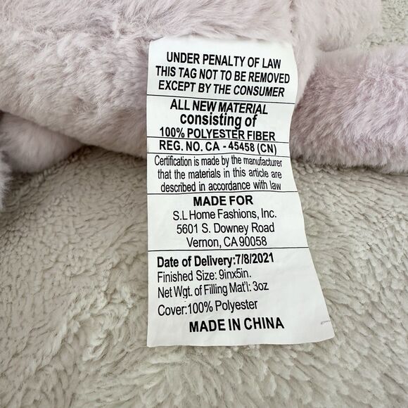 SL Home Fashions Pink Elephant Plush Furry Sewn Eyes 12" Stuffed Animal Lovey - Picture 2 of 5